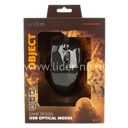 Мышь проводная PERFEO OBJECT (черная) Game Design/LED подсветка