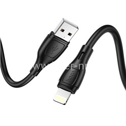 USB кабель Lightning 1.0м HOCO X61 силиконовый (черный) 2.4A