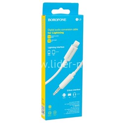 Кабель 3.5 Jack (M) - to Lightning 8-pin 1м BOROFONE BL9 (белый)