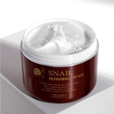 Восстанавливающий крем с муцином улитки JIGOTT Snail Reparing Cream, 100 г