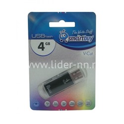 USB Flash 4GB SmartBuy V-Cut черный 2.0