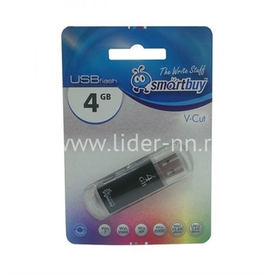 USB Flash 4GB SmartBuy V-Cut черный 2.0
