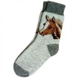Мужские вязаные шерстяные носки с лошадью - 504.2