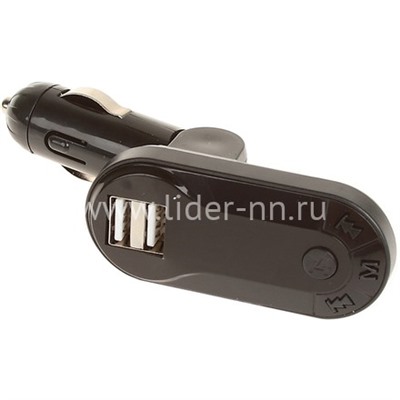 MP3 FM Modulator (Bluetooth/2 USB/Micro SD/дисплей/пульт) I9BT черный