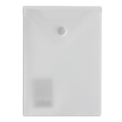 Папка-конверт на кнопке А6 Brauberg 0,18мм пластик матовая прозрачная (40/10)