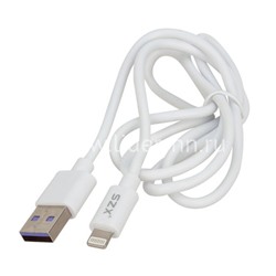 USB кабель Lightning 1.0м SZX SS266 (в коробке) белый 5A