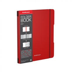 Тетрадь в съем пласт обл FolderBook, красный, А5+, 2x48л, клетка