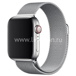 Ремешок для Apple Watch Миланская петля 42-44mm на магните (серебро)