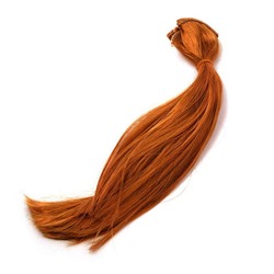 Волосы-тресс прямые, длина-25 см, ширина ленты 50 см т. золото
