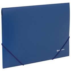Папка на резинке 37мм 0,5мм А4 Brauberg "Стандарт" до 300 листов синяя (20/10)