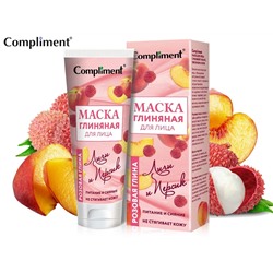 Compliment Маска для лица с розовой глиной, персиком и личи (1580), 80 ml