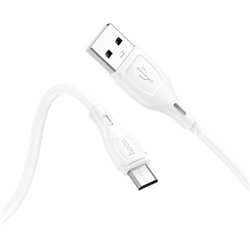 USB кабель micro USB 1.0м HOCO X61 силиконовый (белый) 2.4A