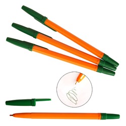 Ручка шариковая 1.0 мм зеленая , корпус оранжевый CL51-3 /1 /50 /0 /4000