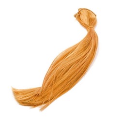 Волосы-тресс прямые, длина-25 см, ширина ленты 50 см св. золото