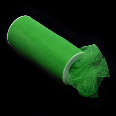 Фатин средней жесткости в шпульках, 100% нейлон, шир.150мм, 22.86м, цв.28 яр.зеленый