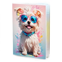 MOB623 Обложка для паспорта ПВХ Собака в солнцезащитных очках