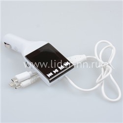 MP3 FM Modulator ((USB/Micro SD/дисплей/пульт/кабель Iphone5/6/6plus,microUSB,nok6101) FM-I15