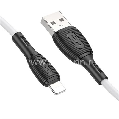 USB кабель Lightning 1.0м BOROFONE BX86 силиконовый (белый) 2.4A