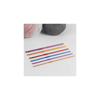 Набор крючков для вязания, d = 2-4,5 мм, 14,5 см, 6 шт, цвет разноцветный