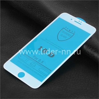 Защитное стекло на экран для iPhone7 Plus/8 Plus 5-10D (без упаковки) белое