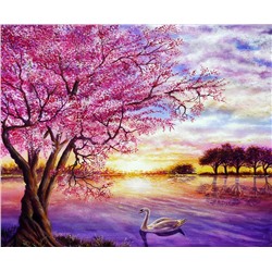 Картина по номерам 40х50 «Пурпурное озеро»