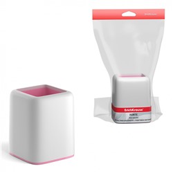 Подставка настольная пластиковая ErichKrause® Forte, Pastel, белая с розовой вставкой
