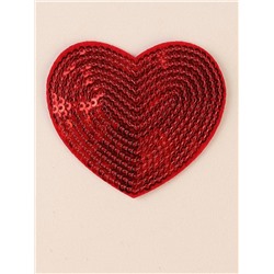 Набор термоаппликаций «Сердце», с пайетками, 6 х 5,3 см, цвет красный 3033297 /1 /10 /0 /1000