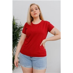 Женская футболка В168 бордовая