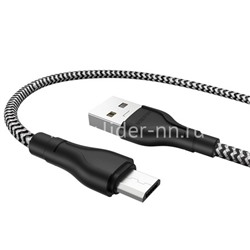 USB кабель micro USB 1.0м BOROFONE BX39 (черный/белый) 2.4A
