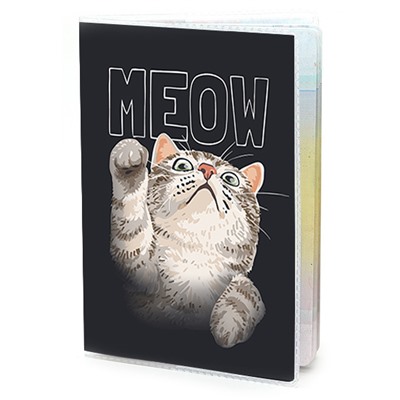 MOB243 Обложка для паспорта ПВХ Кот Meow