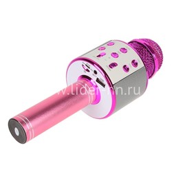 Колонка-микрофон (WS-858/C-335) Bluetooth/USB/micro SD/караоке (розовая)