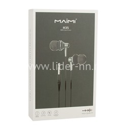 Наушники MP3/MP4 MAIMI (H35) микрофон/кнопка ответа вызова (графит)