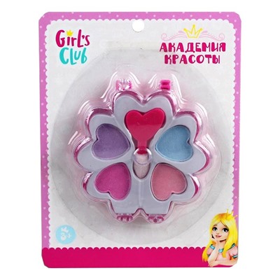 Косметика д/девочек "Girl's Club" в наборе: тени в 3-х цветах, бл. 14*11*2 см.