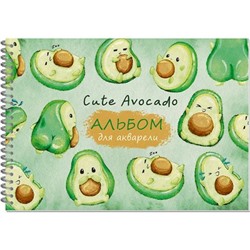 Альбом для акварели на спирали А4 20л "CUTE AVOCADO" 200г/м2 3281 Полином