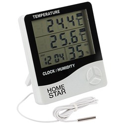 Термометр-гигрометр цифровой Homestar HS-0109 с выносным датчиком (120)