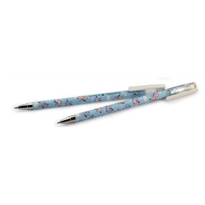 Ручка шариковая 0.5 мм, синяя "HappyWrite. Единорожки микс" (Bruno Visconti)