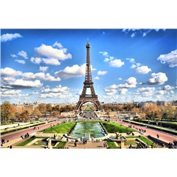 Алмазная мозаика (блест)30х40см. частич.заполн. "Эйфелева башня в Париже" (Арт. ASG036)