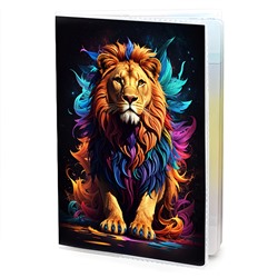 MOB797 Обложка для паспорта Радужный царь зверей