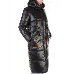 2195 BLACK Пальто женское зимнее (холлофайбер)