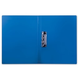 Папка с боковым прижимом А4 Brauberg стандарт синяя до 100 листов 0,6 мм (10/20)