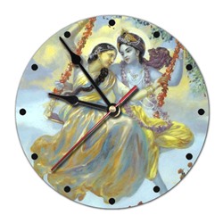 MCH003 Часы настенные Кришна и Радха 20см, пластик