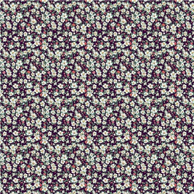Ткань бязь 150 см ЛЮКС Катарина (баклажан, красно-белые цветы)