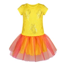 Жёлтое платье для девочки 83825-ДЛН19