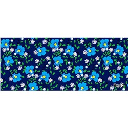 Ткань бязь 150 см плательная ЛЮКС рис. 950/2 (темно-синий, голуб. цветы)