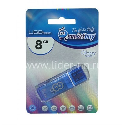 USB Flash 8GB SmartBuy Glossy синий 2.0