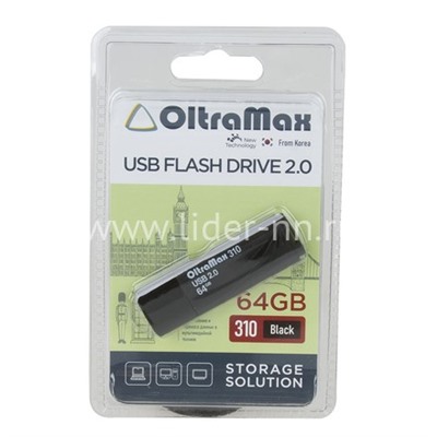 USB Flash 64GB Oltramax (310) черный