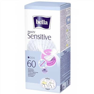 Bella, Женские ультратонкие ежедневные прокладки bella Panty Sensitive 60 шт. Bella