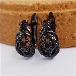 Серьги коллекция Xuping Black покрытие позолота