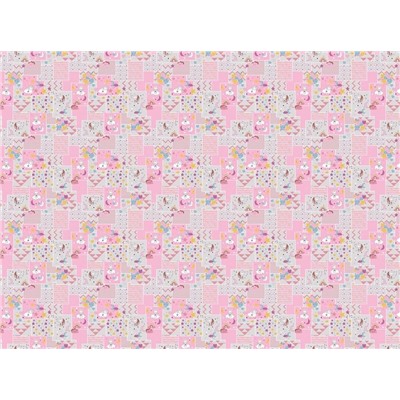 Ткань ситец 95 см Мишки в облаках арт. 29023-3 (розовый)