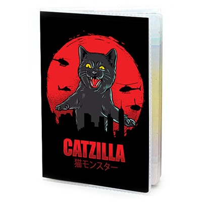 MOB206 Обложка для паспорта ПВХ Кот Catzilla